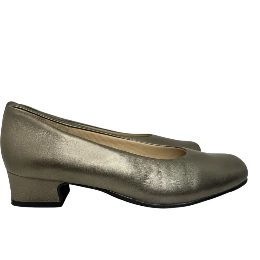 Mark Lemp Classics Callie Pewter Nappa Pumps Size 7-1/2 N